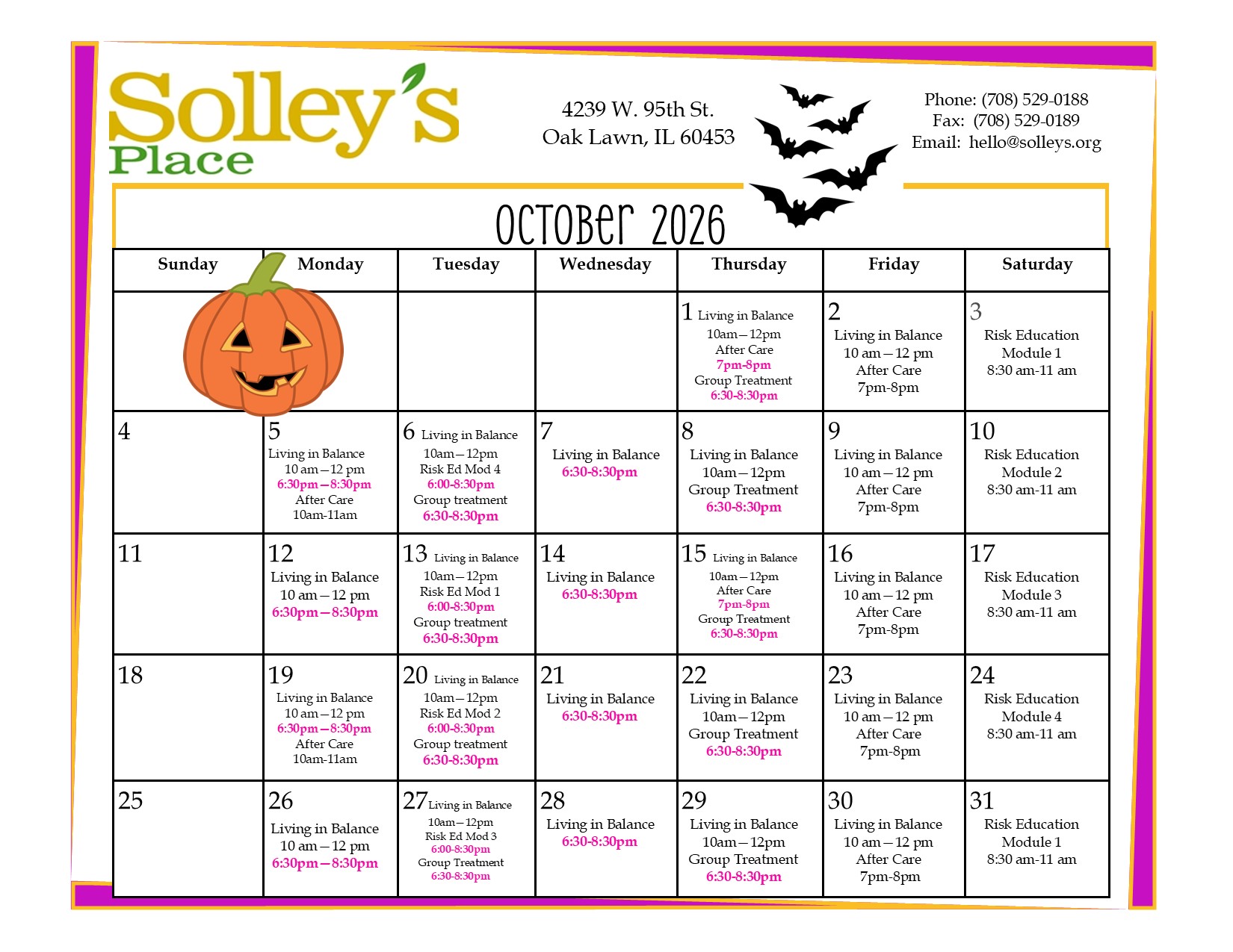 CALENDAR 2026 OCT